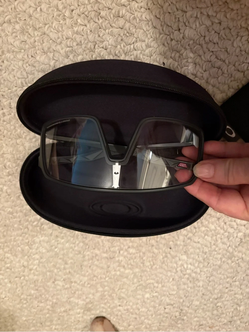 Oakley Black Semi-Rigid Sunglasses Case with Embossed Logo Sutro $235